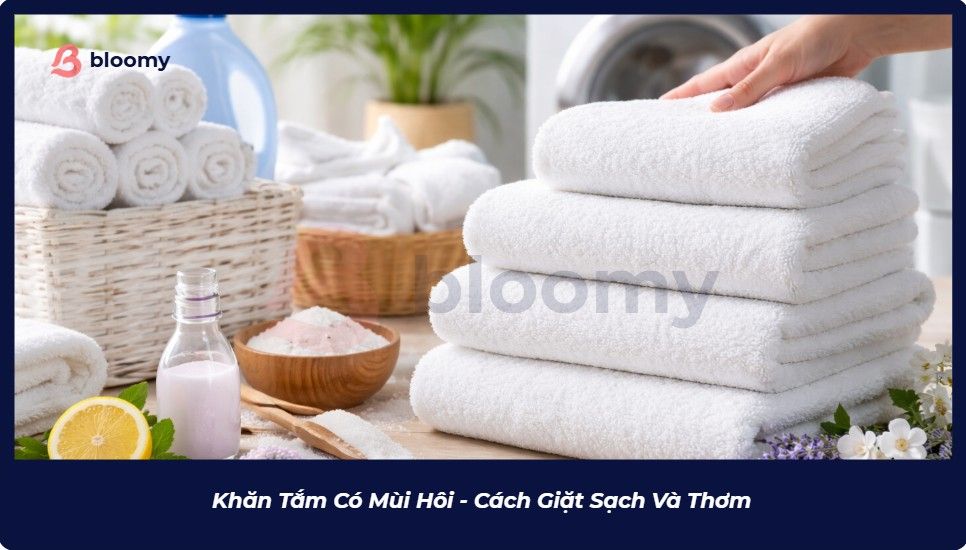 khăn tắm có mùi hôi