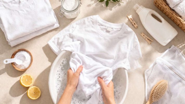 cách làm sạch vết ố vàng trên áo trắng